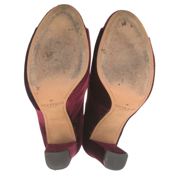 ALEXANDRE Birman Kyle Velvet Mary Jane Block Heels Pumps Burgundy 10 40 - Picture 11 of 13